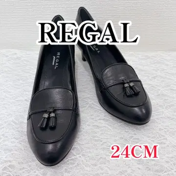 [ 컨디션 최상 ] REGAL 태슬 가죽 펌프스 블랙 블랙 리갈 24