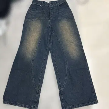와이드 레그 데님 팬츠 S 사이즈 인디고