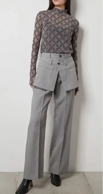 LE CIEL BLEU 레이어드 스트레이트 팬츠