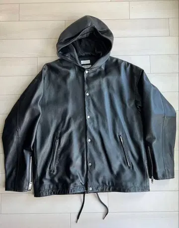 유나이티드 애로우즈 en route 가죽 스냅 후드 블루종