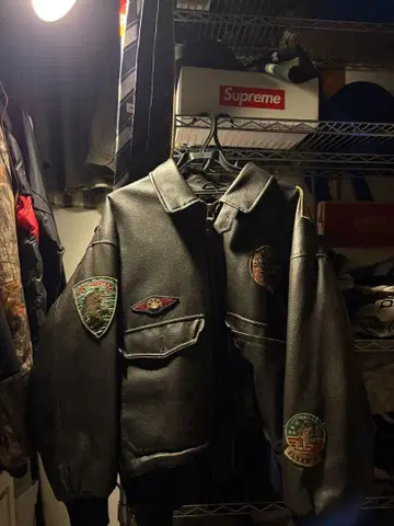 이탈리아 산 80s 가죽 재킷