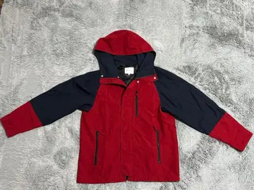 THE SHOP TK 바이컬러 마운틴 후드티 레드 x 다크 네이비