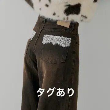 Chico 포켓 레이스 와이드 데님 s 사이즈