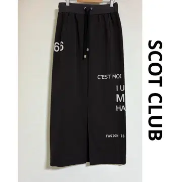 [ SCOT CLUB ] 브라운 프린트 롱 스커트