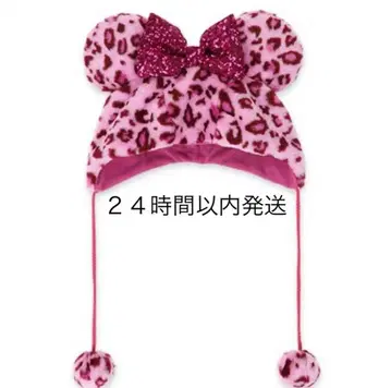 디즈니 레오파드 무늬 팬캡 핑크 택 포함