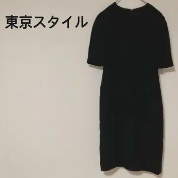 도쿄 스타일 블랙 포멀 원피스 상복 예복 반팔 뒷지퍼