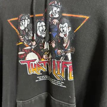 THAT LIFE 그래픽 후드티 블랙