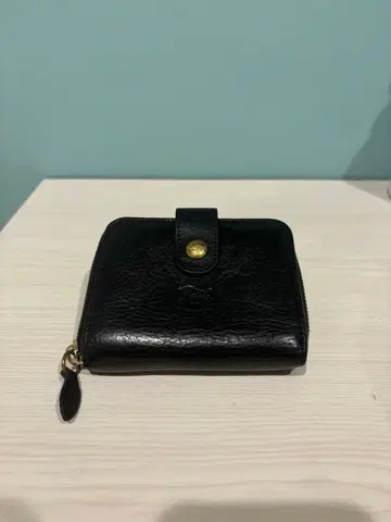 일비종떼 블랙 가죽 접이식 지갑