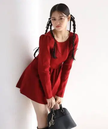 NICE CLAUP 페플럼 미니 원피스