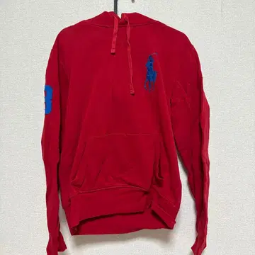 폴로 랄프 로렌 후드 부착 후드티 레드