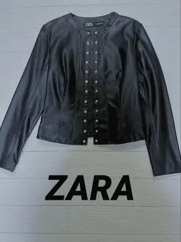 자라 블랙 페이크 레더 자켓 EUR 36