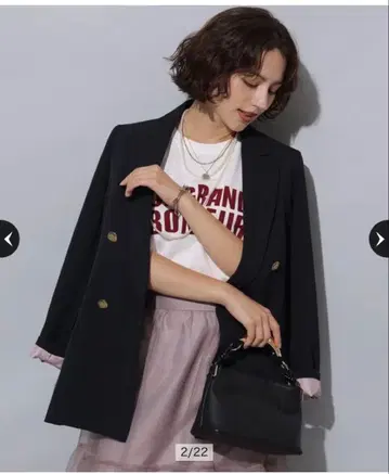 Arpege story [매장 한정판] W 버튼 테일러드 자켓 핑크