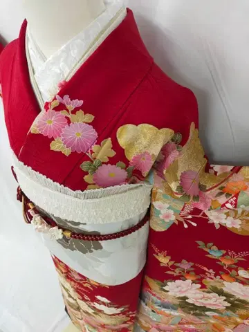 [ WA-Modern ] 순수 실크 교유젠 후리소데 7점 풀세트