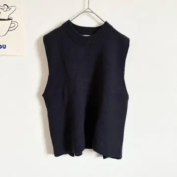 유나이티드 애로우즈 슬리브리스 니트 심플 와이드 실루엣