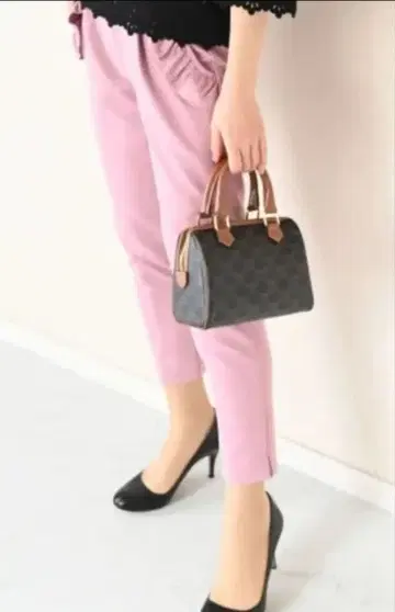 Neige 핑크 허리 개더 팬츠