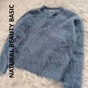 NATURAL BEAUTY BASIC 크루넥 니트 알파카 혼방