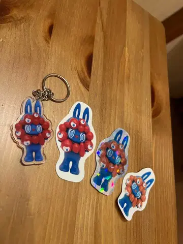 러브뮤뮤 4점 키링 마그넷 씰 뮤뮤클럽