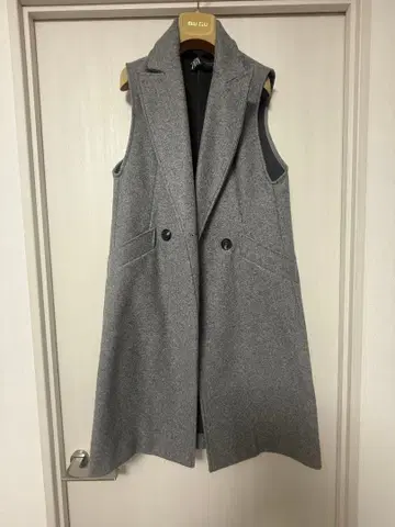 ZARA 그레이 롱 베스트 더블 버튼