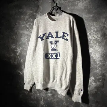 90s Champion YALE 3단 칼리지 맨투맨 그레이 예일 대학
