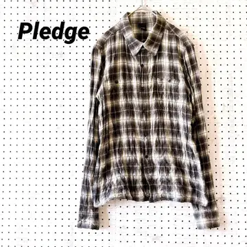 플레지 체크 셔츠 크러쉬 가공 라이트 기모 (48) 타이트 핏