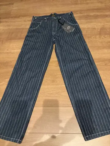 데님 히코리 워바쉬 스트라이프 워크 팬츠 M 미사용품