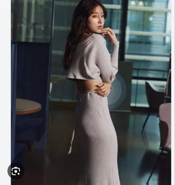 snidel 커팅 오픈 니트 원피스