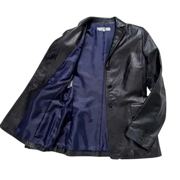 새상품급 23구 소가죽 가죽 테일러드 자켓 블랙 M 사이즈