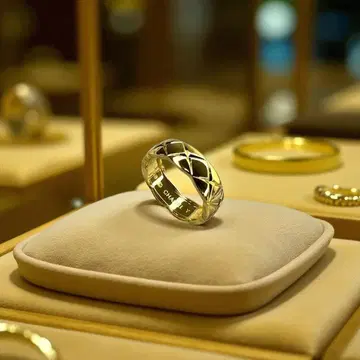 퀼팅 디자인 골드링 18호 반지