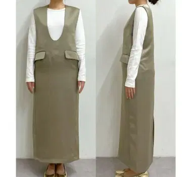 새상품 택 포함 gemeil 베이지 새틴 원피스 CEPIE.