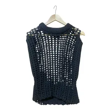 TAN 다크 그레이 슬리브리스 니트 베스트 L