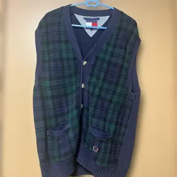 TOMMY HILFIGER 체크 무늬 베스트 L 사이즈