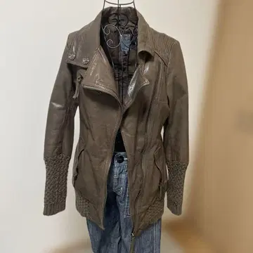 브라운 가죽 자켓