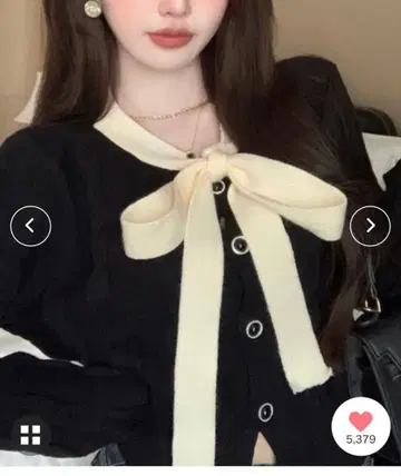 Nia(니아) 모노톤 리본 포함 가디건