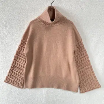 theory 케이블 플레어 쓰리 모크넥 스웨터 울 캐시미어