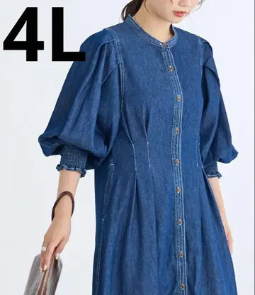 인기 상품 라비앙제 데님 원피스 허리 턱 4L