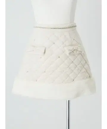 Me roir 퀼팅 사다리꼴 스커트 미-로와르 Ailand 겨울 화이트