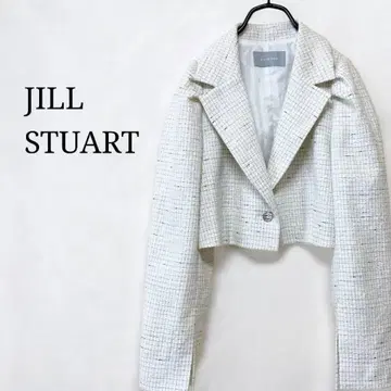 JILL STUART 질스튜어트 트위드 크롭 테일러드 자켓 화이트