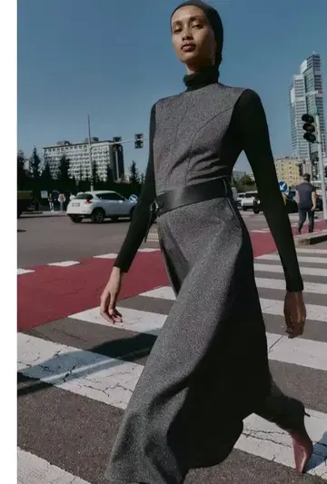 미사용 자라 ZALA 자카드 롱 원피스 XS