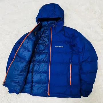 몽벨 파마로스트 라이트 다운 후드티 L 블루 스태프 백 없음