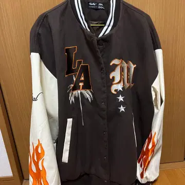 LA 로고 바시티 자켓 브라운