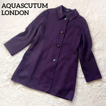 컨디션 최상 아쿠아 스큐텀 런던 울 코트 캐시미어 후드 로고 버튼