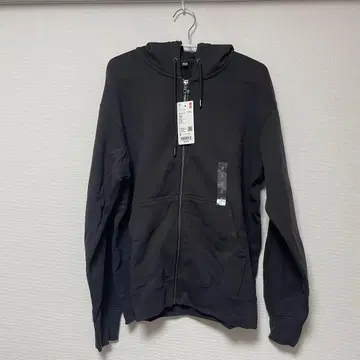 유니클로 맨투맨 풀 집업 후드티 다크 그레이