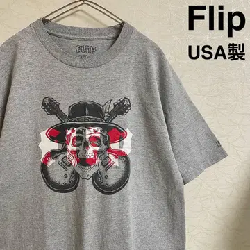 FLIP 플립 USA 센터 로고 프린트 T셔츠 스컬 기타