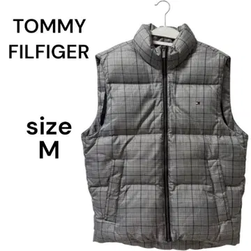 TommyHilfiger/타미힐피거 다운 베스트 체크 그레이 M