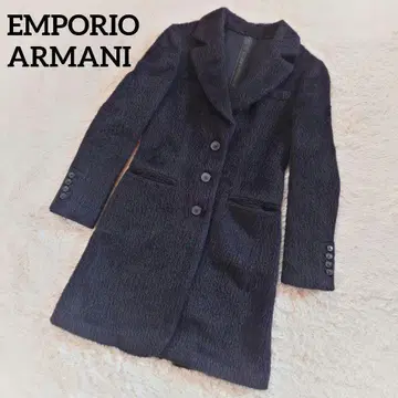 컨디션 최상 엠포리오 아르마니 체스터 코트 알파카 블랙택 여성용