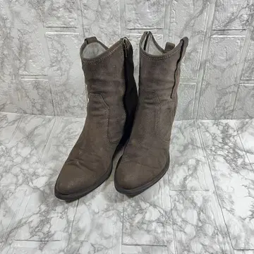 라보키고시 웍스 숏부츠 사이드 지퍼 가죽 그레이 22.5cm