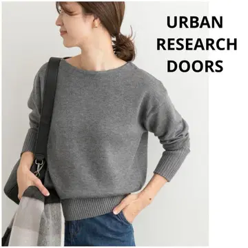 URBAN RESEARCH DOORS W 페이스 보트넥 니트