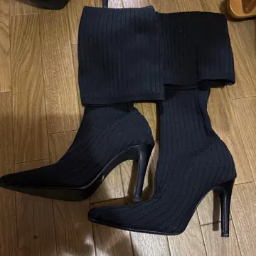 GYDA 니트 도킹 니하이 부츠 M 사이즈