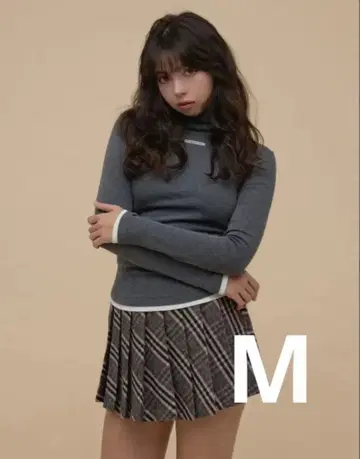 Andmary Monica check pleats mini skirt