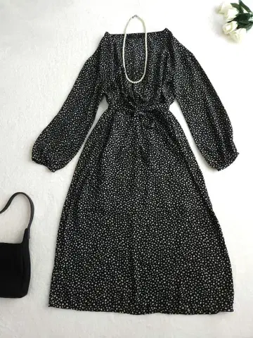 새상품급 hudson honey 멋쟁이 롱 원피스 모노톤